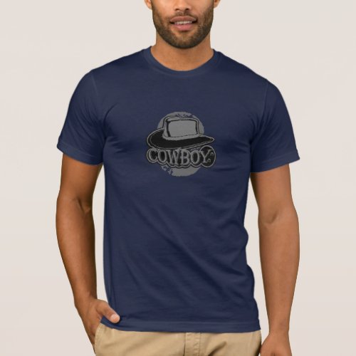 Cowboy Hat Black and Grey T_Shirt