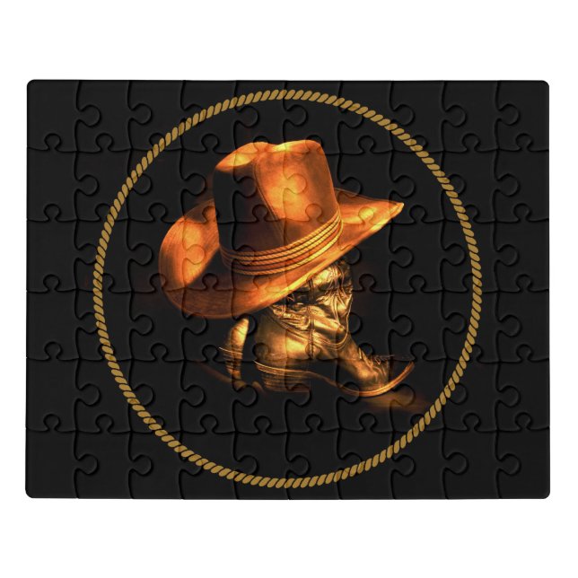 COWBOY HAT & BOOTS      JIGSAW PUZZLE (Puzzle Horizontal)