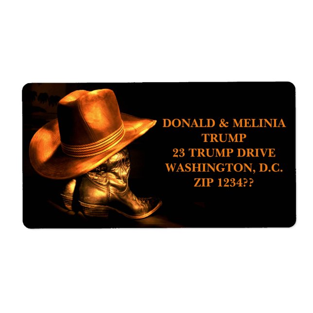 COWBOY HAT & BOOTS LABEL (Front)