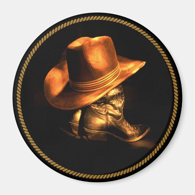 COWBOY HAT & BOOTS MAGNET (Front)
