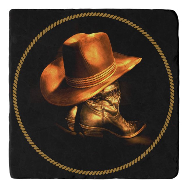 COWBOY HAT & BOOTS  TRIVET (Front)