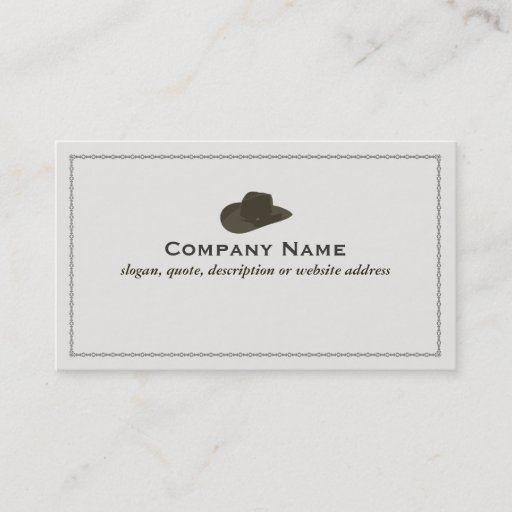 Customizable Cowboy Hat Business Card