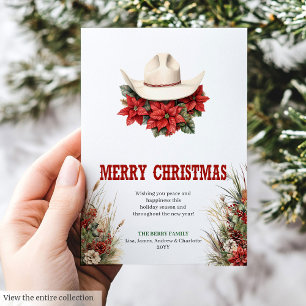 Cowboy hat Christmas greeting card printable