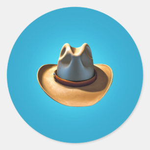 Cowboy Hat Classic Round Sticker