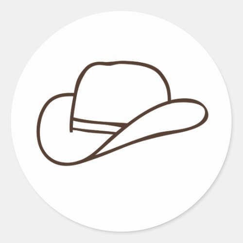 Cowboy Hat Classic Round Sticker