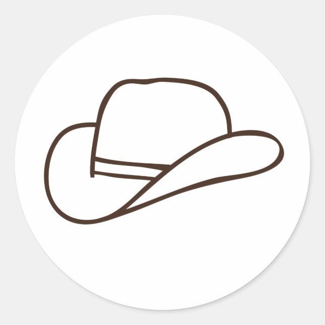 Cowboy Hat Classic Round Sticker (Front)