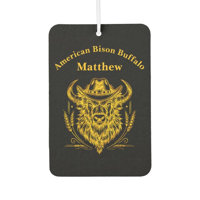 Cowboy Hat Golden Buffalo Art Air Freshener (Front)