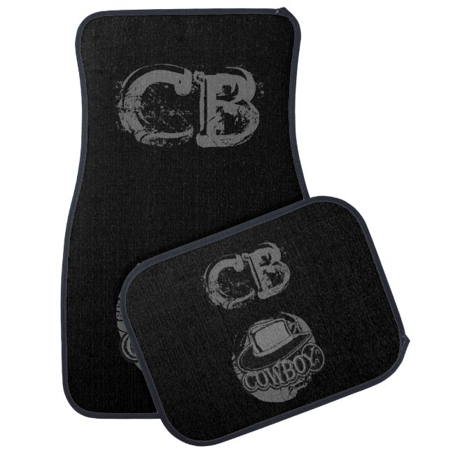 Cowboy Hat! Grey and Black Car Floor Mat (Set)