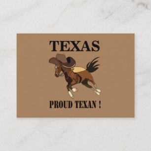 Cowboy Hat Horse Proud Texan Texas Business Card