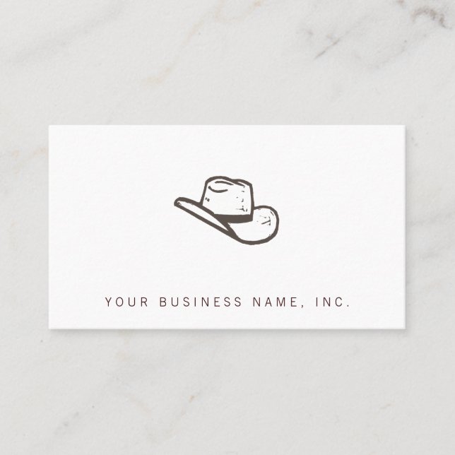 Cowboy Hat Letterpress Style Business Card (Front)