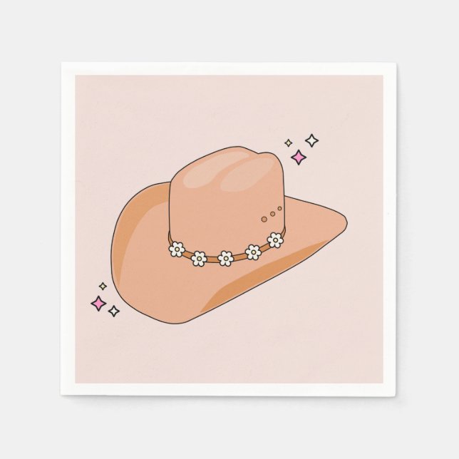Cowboy Hat Neutral Beige Napkins (Front)