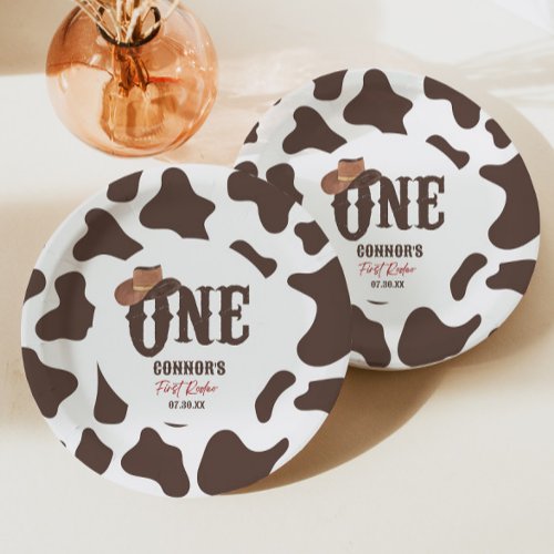 Cowboy Hat ONE First Rodeo 1st Birthday Party Paper Plates