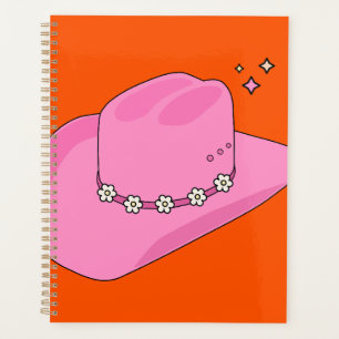 Cowboy Hat Orange And Pink Planner