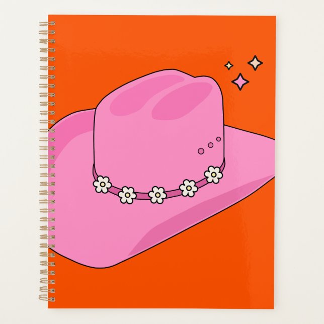 Cowboy Hat Orange And Pink Planner (Front)