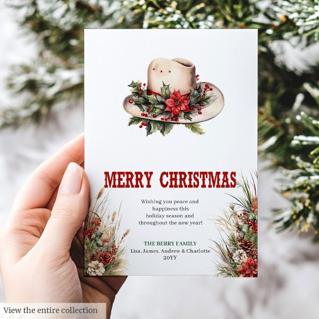Cowboy Hat Prairie Holiday Greeting Card (Cowboy Hat Prairie Holiday Greeting Card)