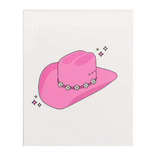 Cowboy Hat Preppy Pink Acrylic Print