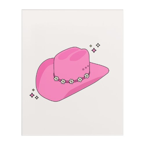 Cowboy Hat Preppy Pink Acrylic Print