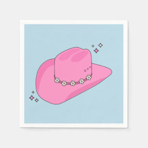 Cowboy Hat Preppy Pink And Blue Napkins