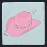 Cowboy Hat Preppy Pink And Blue Stone Coaster<br><div class="desc">Cowboy Hat – Pink And Blue – Modern And Colorful Preppy Cowboy Hat Illustration.</div>