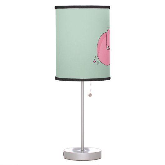 Cowboy Hat Preppy Pink And Green Table Lamp (Left)