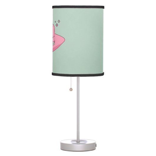 Cowboy Hat Preppy Pink And Green Table Lamp (Right)