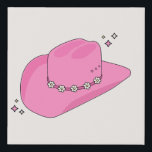 Cowboy Hat Preppy Pink Faux Canvas Print<br><div class="desc">Cowboy Hat - Pink – Modern And Colorful Cowboy Hat Illustration.</div>