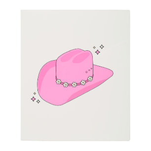 Cowboy Hat Preppy Pink Metal Print