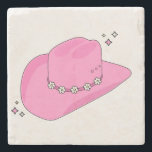 Cowboy Hat Preppy Pink Stone Coaster<br><div class="desc">Cowboy Hat - Pink – Modern And Colorful Cowboy Hat Illustration.</div>
