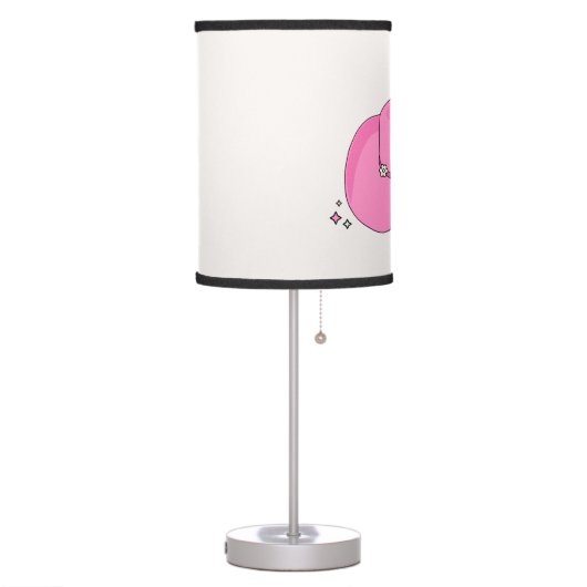 Cowboy Hat Preppy Pink Table Lamp (Left)