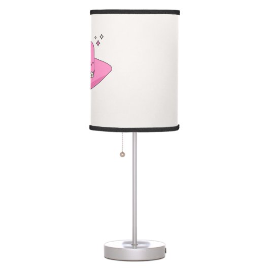 Cowboy Hat Preppy Pink Table Lamp (Right)