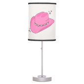 Cowboy Hat Preppy Pink Table Lamp (Front)