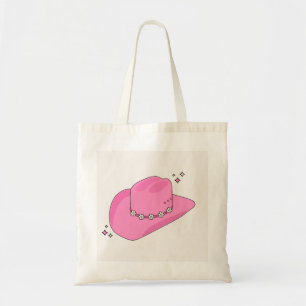 Cowboy Hat Preppy Pink Tote Bag