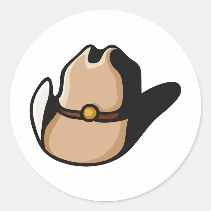 Cowboy Hat Round Stickers