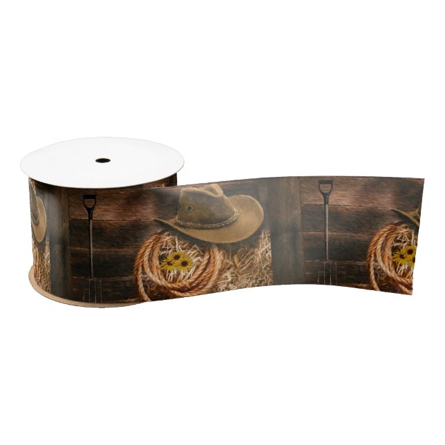 Cowboy Hat Satin Ribbon (Spool)