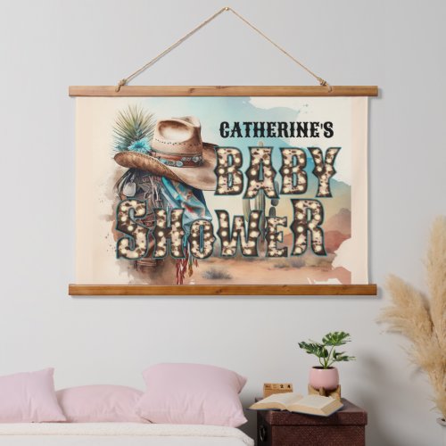 Cowboy hat stetson Texas baby shower  Hanging Tapestry