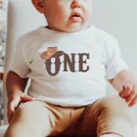 Cowboy Hat Themed ONE 1st Birthday Baby Baby T-Shirt