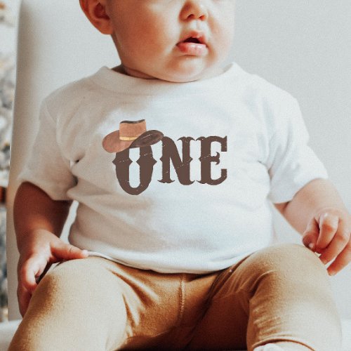 Cowboy Hat Themed ONE 1st Birthday Baby Baby T_Shirt