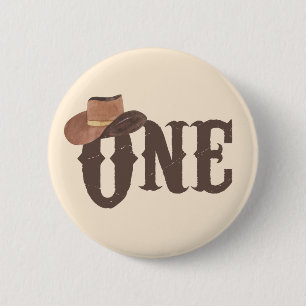 Cowboy Hat Themed ONE 1st Birthday Button