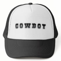 Cowboy Hat - Trucker Style Black and White