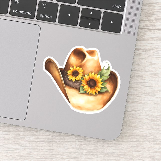 Cowboy Hat with Sunflowers  Sticker (Detail)
