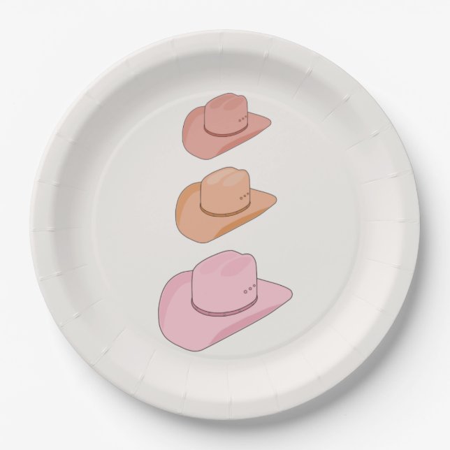 Cowboy Hats Paper Plates (Front)