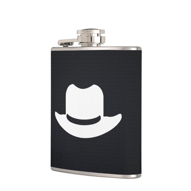 Cowboy Hats Pictogram Hip Flask (Left)