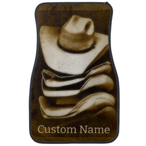 Cowboy Hats Rustic Country Western Photography Car Floor Mat