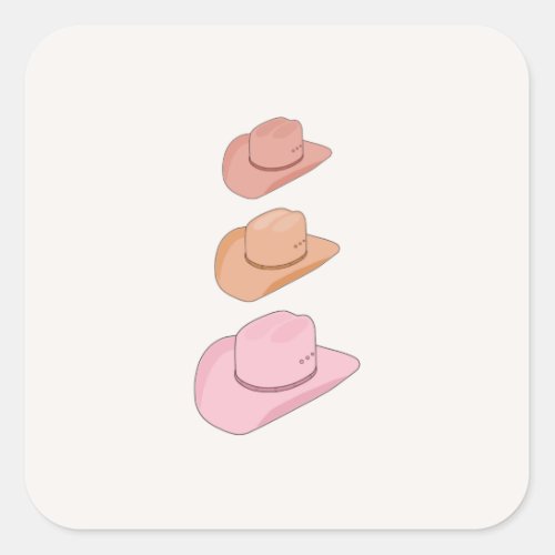 Cowboy Hats Square Sticker