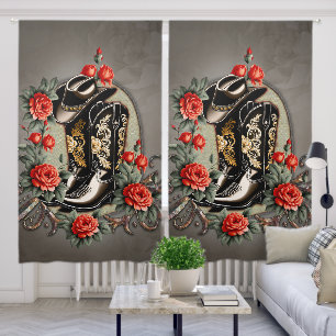 Cowboy hearts: A poem of boots and flowers. Blackout Curtains