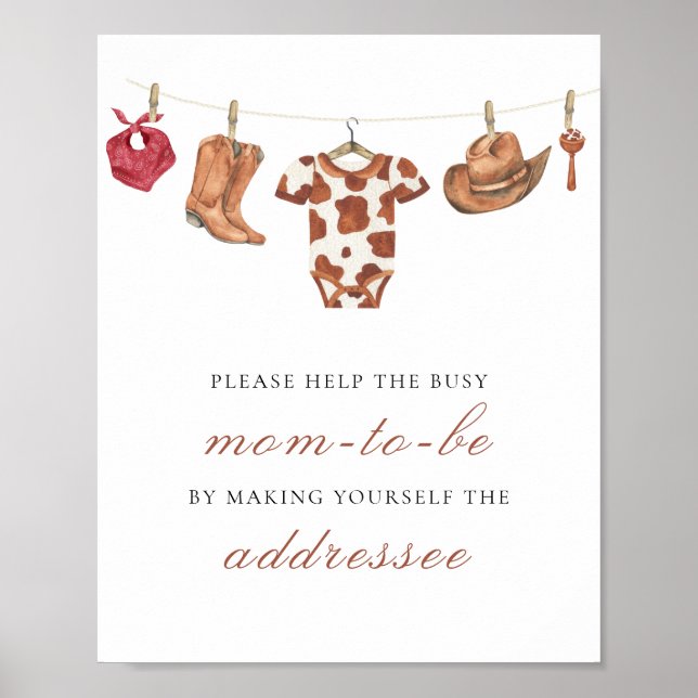 Cowboy - Help the Busy Mom-to-Be Addressee Poster (Front)