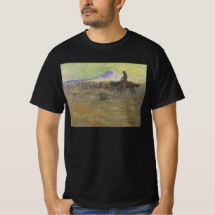 Cowboy Herding Cattle on the Range by Lon Megargee T-Shirt