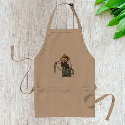 Cowboy Holding A Lasso Apron