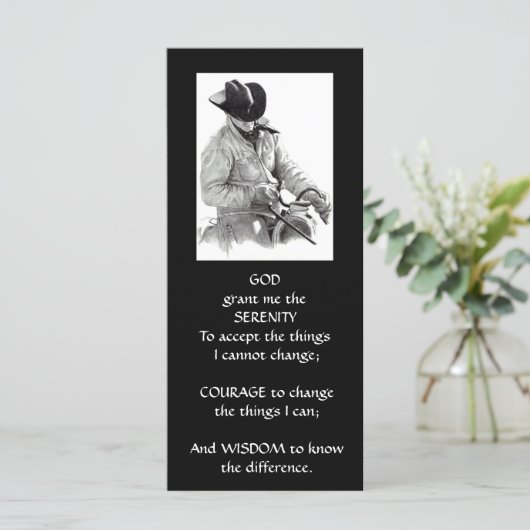 COWBOY, HORSE: ART: SERENITY PRAYER (Standing Front)