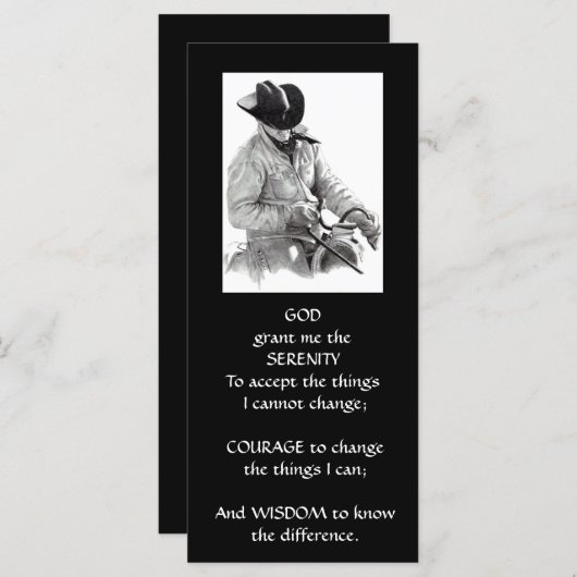 COWBOY, HORSE: ART: SERENITY PRAYER (Front/Back)
